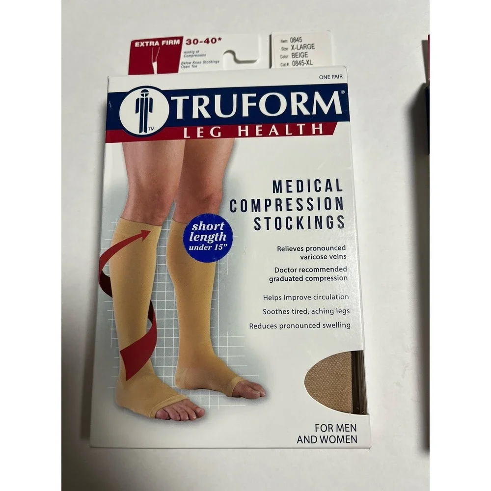 Truform Medical Compressions Socks Knee Length So Extra Large Beige Extra Firm